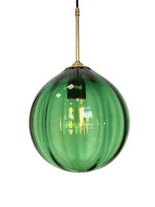 Design services: Handblown Glass 'Dodici' pendant light - Emerald Green - made to order