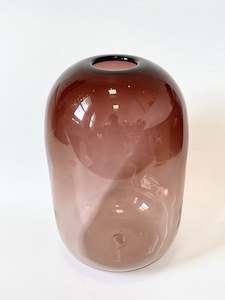 Oversize Handblown Glass Vase - Aubergine