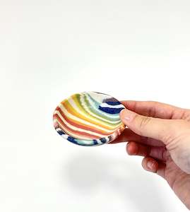 Ceramic Nerikomi Tiny Dish - Rainbow Stripe