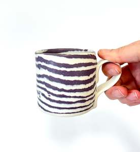 Ceramic Nerikomi Mug - Small - Purple Stripes