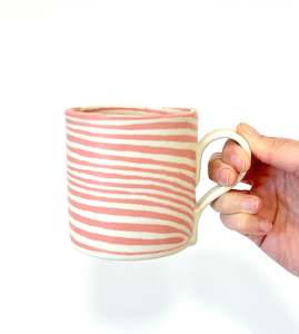 Design services: Ceramic Nerikomi Mug - Large - Pink Stripes