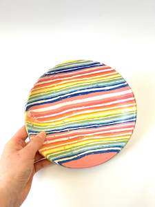 Ceramic Nerikomi Statement Dish - Rainbow Stripes