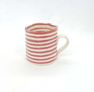 Ceramic Nerikomi Mug - Large - Red Stripes