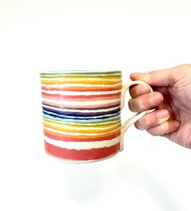 Ceramic Nerikomi Mug - Large - Rainbow (Stripes)