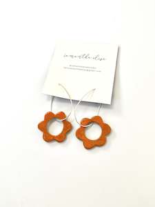 Flower Drops - Clementine - Ceramic & Sterling Silver Earrings