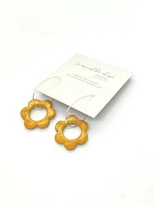 Design services: Flower Drops - Tangerine - Ceramic & Sterling Silver Earrings