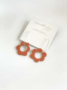 Design services: Flower Drops - Guava - Ceramic & Sterling Silver Earrings