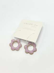 Design services: Flower Drops - Lilac - Ceramic & Sterling Silver Earrings