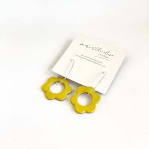 Design services: Flower Drops - Citrus - Ceramic & Sterling Silver Earrings