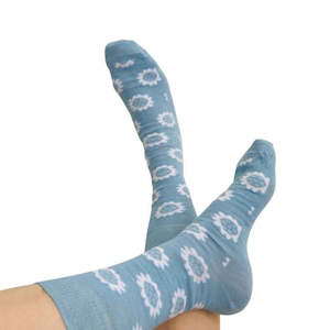 Design services: Merino Floral Socks - Polar Blue