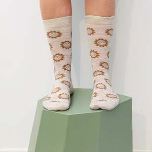 Design services: Merino Floral Socks - Marle, Clay