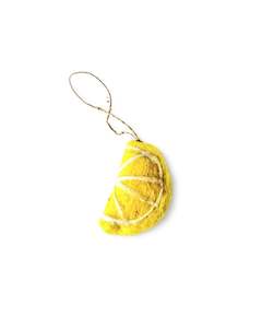 Lemon Slice Felted Wool hanging  Ornament