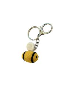 Bee-  Felted Wool Keyring/Clip