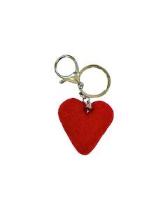 Design services: Red Heart Felted Wool Keyring/Clip - red