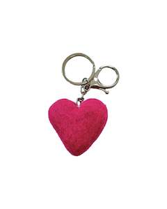 Design services: Hot Pink Heart Felted Wool Keyring/Clip