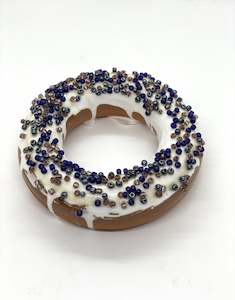 Doughnut Ceramic Art - metallic navy & pinks