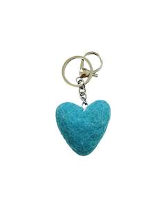 Design services: Teal Heart Felted Wool Keyring/Clip