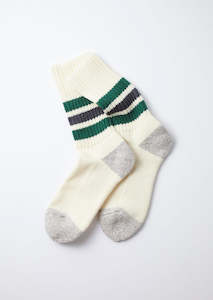 Oldschool Crew Socks - Green/ Charcoal