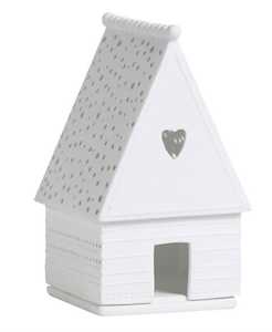 Furniture: Porcelain Tealight House - Gingerbread Heart