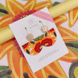 Sunflower Large Bell Hoop Earrings