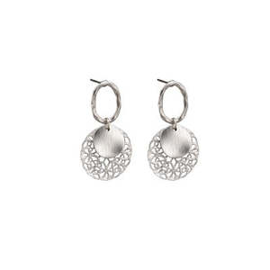 Furniture: Silver Filigree and Disc Earrings