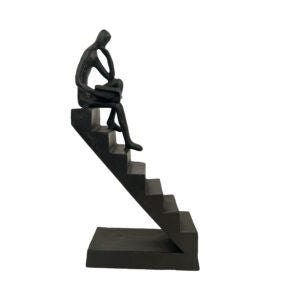 Girl Reading On Stairs Bookends