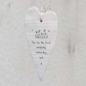 Furniture: Porcelain Hanging Long Heart - You Are The Friend