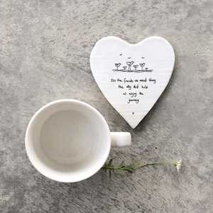 Furniture: Porcelain Heart Coaster - Friends We Meet