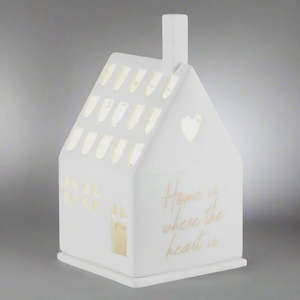 Home Is Where The Heart Is - Porcelain Tealight House