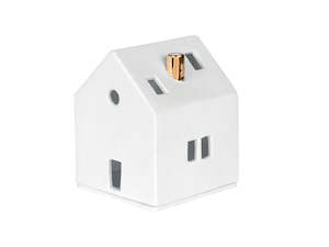 Furniture: Porcelain Gold Chimney Tealight House