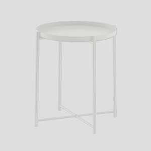 Metal Tray Table - White