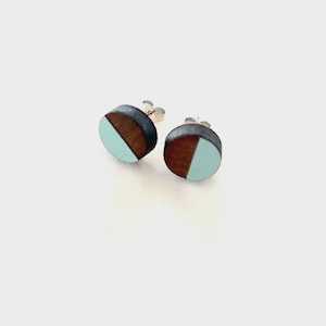 Totara Circle Studs - Aqua