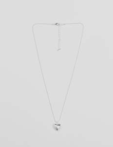 Crystal Heart Necklace - Silver