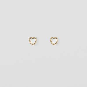 Mop Heart Earrings - Gold