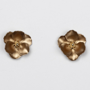 Mini Rich Gold Flower Studs