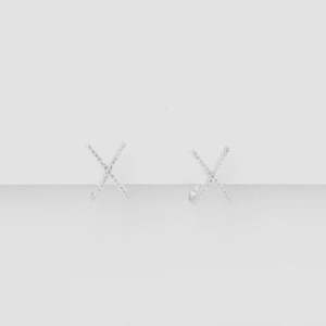 Furniture: Silver and Crystal Cross Earrings