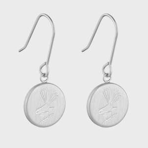 Round Fantail Pendant Earrings - Silver