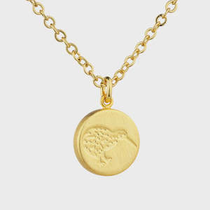 Round Fern Pendant - Gold