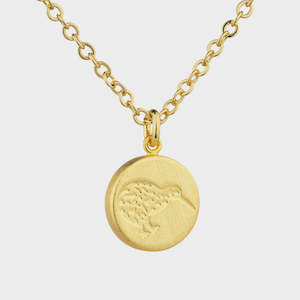 Round Kiwi Necklace - Gold