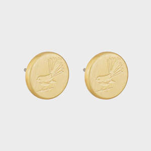 Round Fantail Studs - Gold