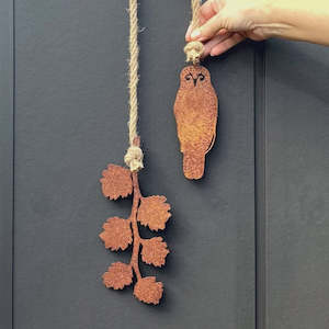 Morepork & Beech (Mini) - Steel Wall Art