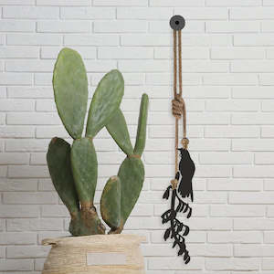 Furniture: Hanging Tui and Flax - Steel Wall Art