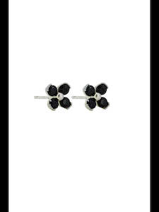 Black Flower Studs