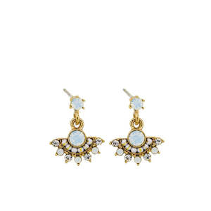 Furniture: Gold and White Audrey Earrings