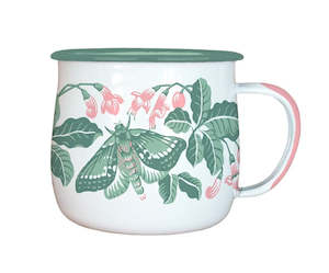 Furniture: Tanya Wolfkamp enamel mug - Puriri Moth