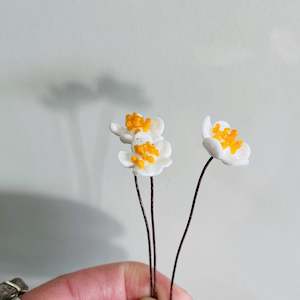 Mini Glass Forget Me Nots - White