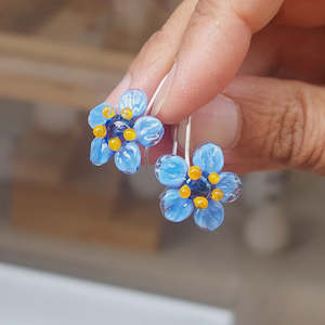 Glass Forget Me Not Drop Earrings