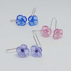 Glass Hydrangea Drop Earrings