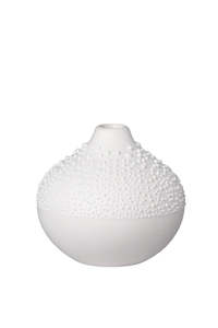 Furniture: Mini White Beaded Vase