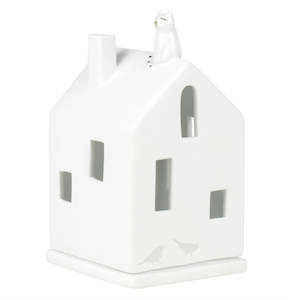 Furniture: Porcelain Tealight House - Cat on Roof